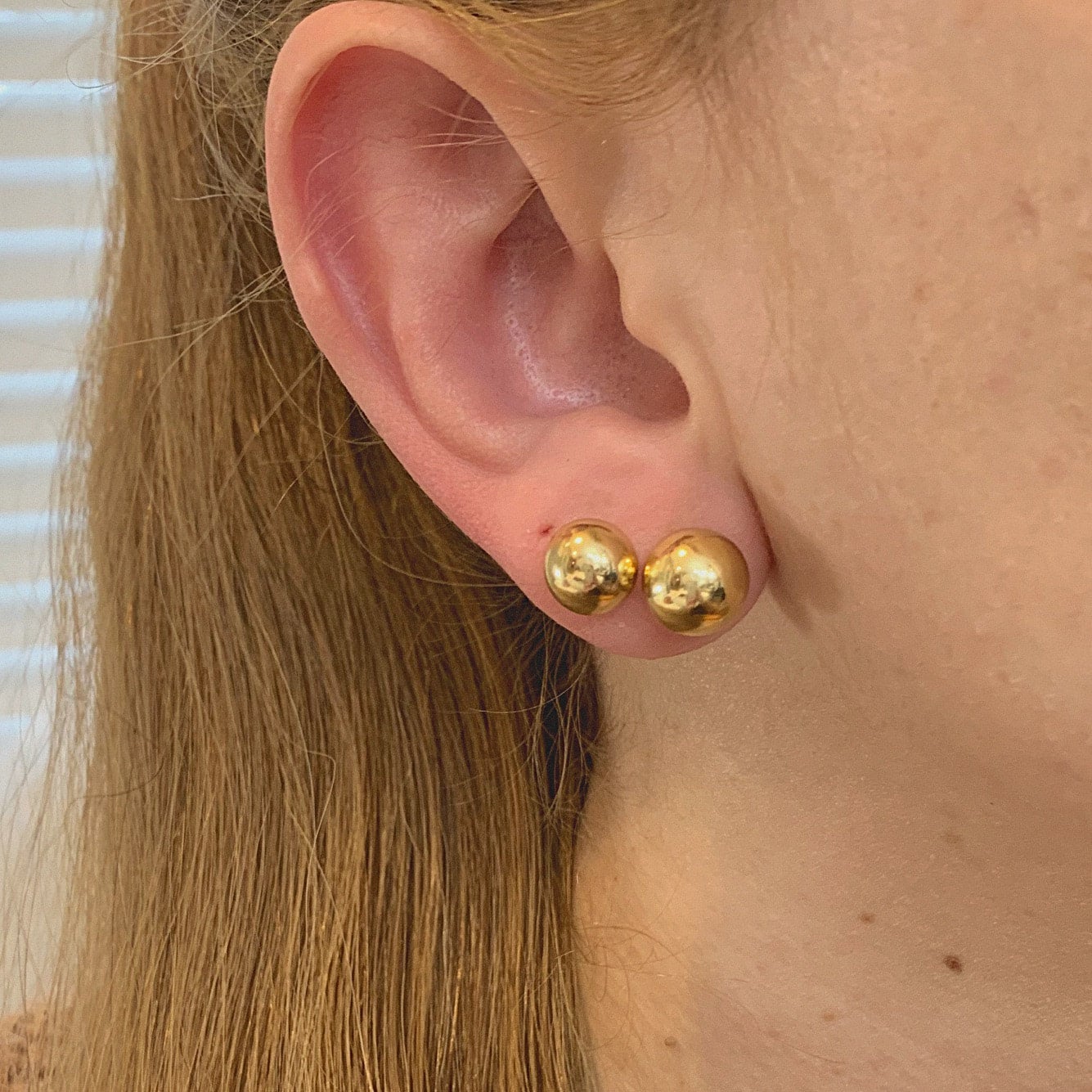 Gold ball earrings 18k shop