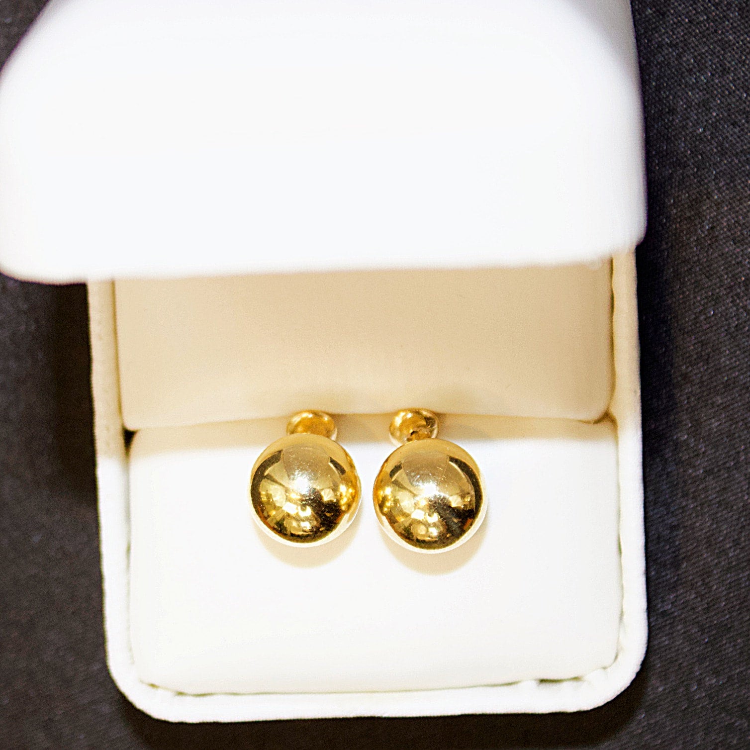 18k solid gold ball stud earrings discount